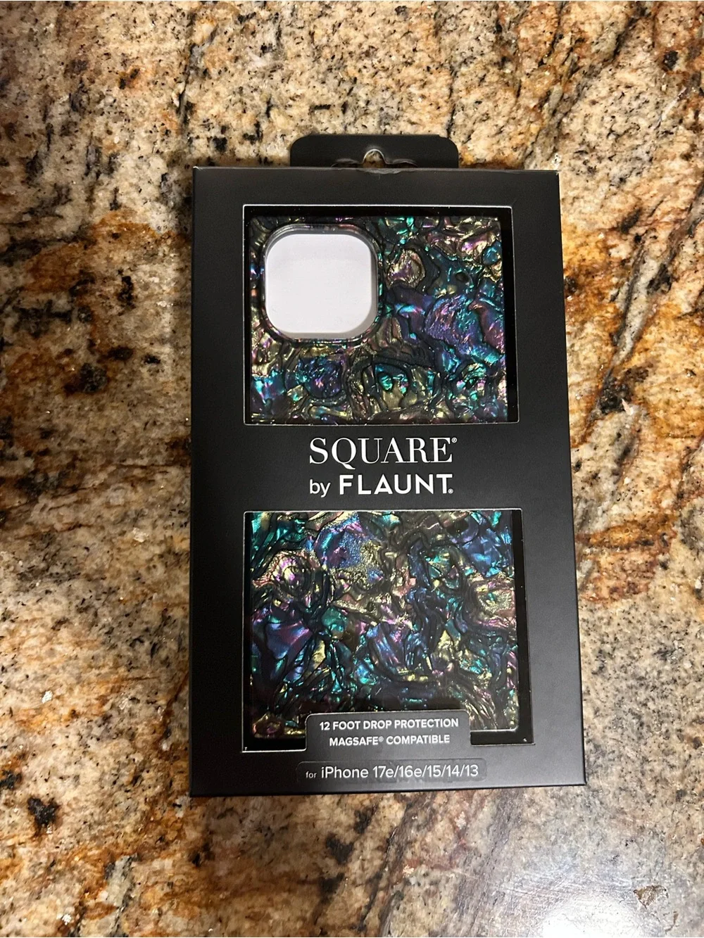 Square Flaunt Faux Abalone Shell MagSafe Phone Case iPhone 17e/ 16e/ 15/ 14/ 13